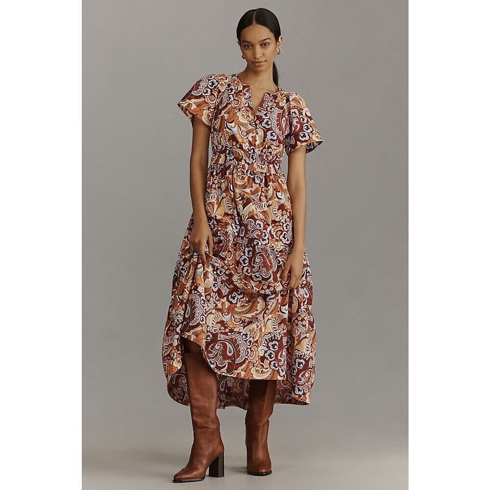 Anthropologie The Somerset Maxi Dress Size Large Geometric Print
